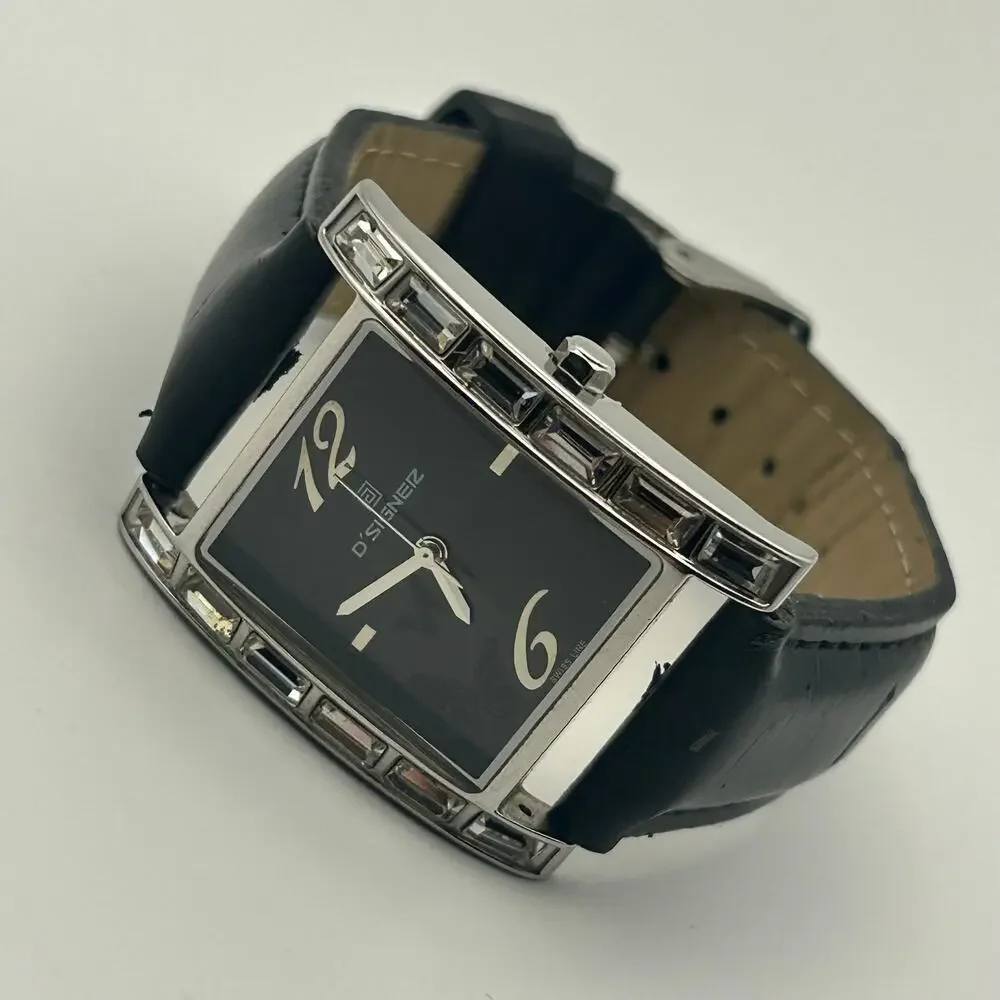 D'signer 469GL Black Butterfly Print Dial Women’s Watch Working New Battery